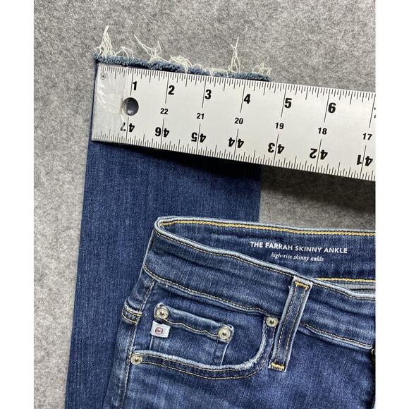 AG Adriano Goldschmied Jeans Womens 27 Farrah High Rise Skinny Ankle Raw Hem - Picture 8 of 14